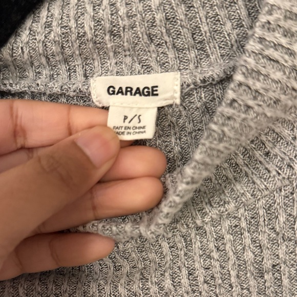 Garage Gray Cropped Ribbed Knit Sweater - Picture 5 of 5